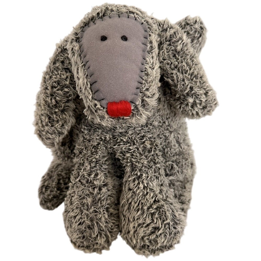 Lynsey Paterson‎ Gray Plush Stuffed Animal Dog Floppy Ears Embroidered Face VTG
